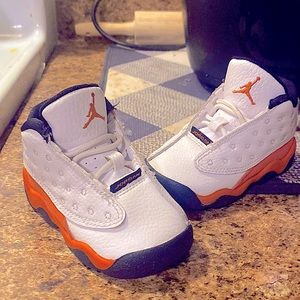 Jordan 13s White & Orange 🍊 Baby 4C